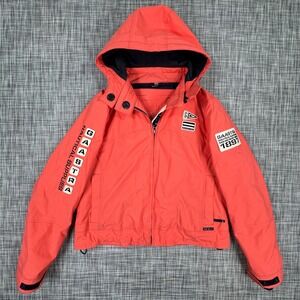 Gaastra Women's Nautical Sailing Hooded Jacket Orange Size XL Full Zip Coat